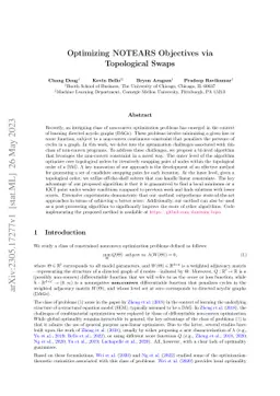 Optimizing NOTEARS Objectives via Topological Swaps