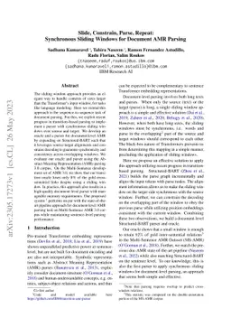 Slide, Constrain, Parse, Repeat: Synchronous SlidingWindows for Document
  AMR Parsing