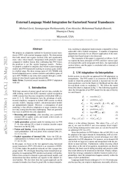 External Language Model Integration for Factorized Neural Transducers