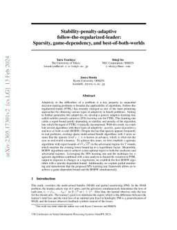 Stability-penalty-adaptive follow-the-regularized-leader: Sparsity,
  game-dependency, and best-of-both-worlds