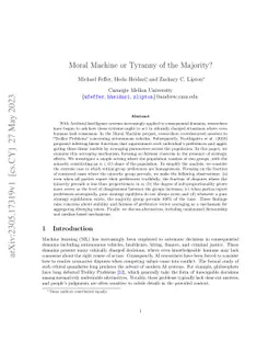 Moral Machine or Tyranny of the Majority?