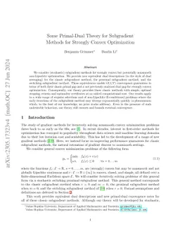 Some Primal-Dual Theory for Subgradient Methods for Strongly Convex Optimization