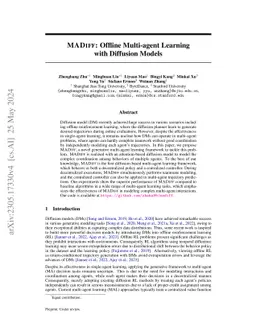 MADiff: Offline Multi-agent Learning with Diffusion Models