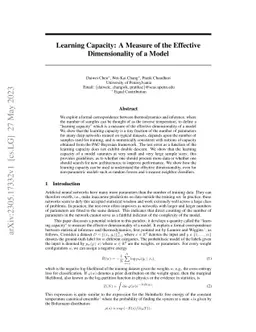 Learning Capacity: A Measure of the Effective Dimensionality of a Model