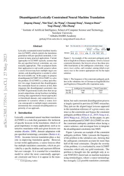 Disambiguated Lexically Constrained Neural Machine Translation