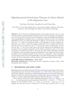 High-dimensional Central Limit Theorems by Stein's Method in the
  Degenerate Case