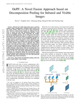 DePF: A Novel Fusion Approach based on Decomposition Pooling for
  Infrared and Visible Images