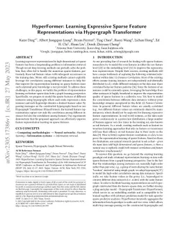 HyperFormer: Learning Expressive Sparse Feature Representations via
  Hypergraph Transformer