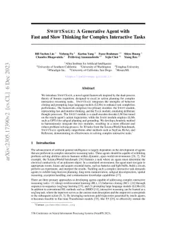SwiftSage: A Generative Agent with Fast and Slow Thinking for Complex
  Interactive Tasks