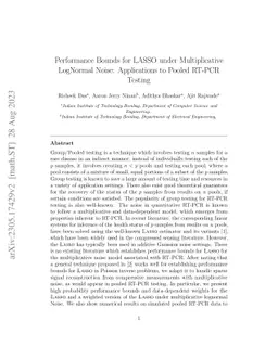 Performance Bounds for LASSO under Multiplicative Noise: Applications to
  Pooled RT-PCR Testing