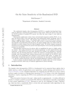 On the Noise Sensitivity of the Randomized SVD