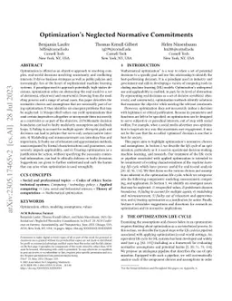 Optimization's Neglected Normative Commitments