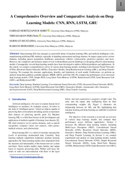 A Comprehensive Overview and Comparative Analysis on Deep Learning Models: CNN, RNN, LSTM, GRU