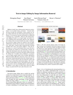 Text-to-image Editing by Image Information Removal