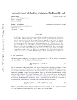 A Model-Based Method for Minimizing CVaR and Beyond