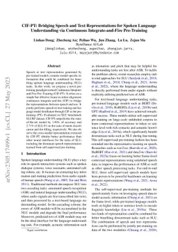 CIF-PT: Bridging Speech and Text Representations for Spoken Language
  Understanding via Continuous Integrate-and-Fire Pre-Training