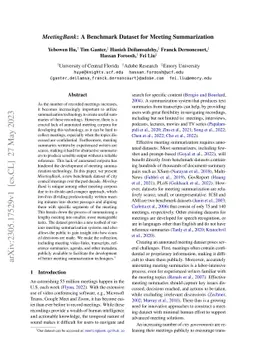 MeetingBank: A Benchmark Dataset for Meeting Summarization