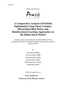 A Comparative Analysis of Portfolio Optimization Using Mean-Variance,
  Hierarchical Risk Parity, and Reinforcement Learning Approaches on the Indian
  Stock Market