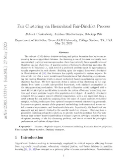 Fair Clustering via Hierarchical Fair-Dirichlet Process