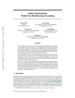 Online Nonstochastic Model-Free Reinforcement Learning