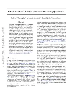 Federated Conformal Predictors for Distributed Uncertainty
  Quantification
