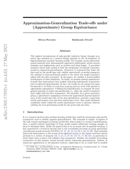 Approximation-Generalization Trade-offs under (Approximate) Group Equivariance