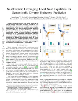 NashFormer: Leveraging Local Nash Equilibria for Semantically Diverse
  Trajectory Prediction