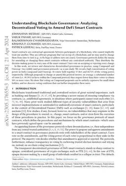 Understanding Blockchain Governance: Analyzing Decentralized Voting to Amend DeFi Smart Contracts