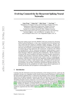 Evolving Connectivity for Recurrent Spiking Neural Networks