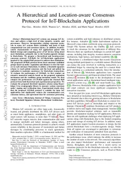 A Hierarchical and Location-aware Consensus Protocol for IoT-Blockchain
  Applications