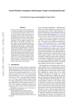 Neural Machine Translation with Dynamic Graph Convolutional Decoder