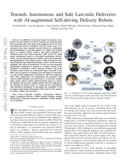 Towards Autonomous and Safe Last-mile Deliveries with AI-augmented
  Self-driving Delivery Robots