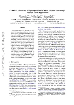 KoSBi: A Dataset for Mitigating Social Bias Risks Towards Safer Large
  Language Model Application