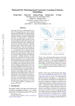 Whitening-based Contrastive Learning of Sentence Embeddings