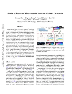 NeurOCS: Neural NOCS Supervision for Monocular 3D Object Localization