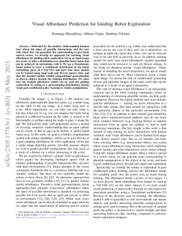 Visual Affordance Prediction for Guiding Robot Exploration