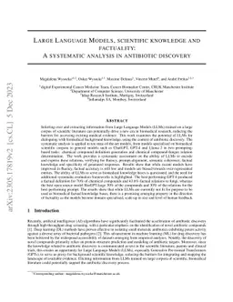 Large Language Models, scientific knowledge and factuality: A systematic
  analysis in antibiotic discovery