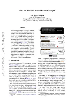 Tab-CoT: Zero-shot Tabular Chain of Thought