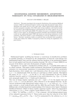 Multinomial Logistic Regression: Asymptotic Normality on Null Covariates
  in High-Dimensions