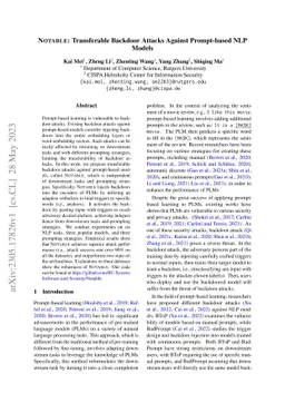 NOTABLE: Transferable Backdoor Attacks Against Prompt-based NLP Models