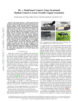 RL + Model-based Control: Using On-demand Optimal Control to Learn
  Versatile Legged Locomotion