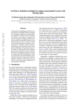 Vec2Gloss: definition modeling leveraging contextualized vectors with
  Wordnet gloss