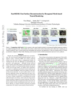 FastMESH: Fast Surface Reconstruction by Hexagonal Mesh-based Neural
  Rendering