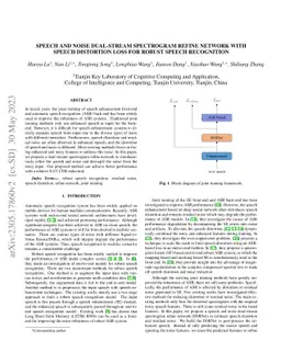 speech and noise dual-stream spectrogram refine network with speech
  distortion loss for robust speech recognition