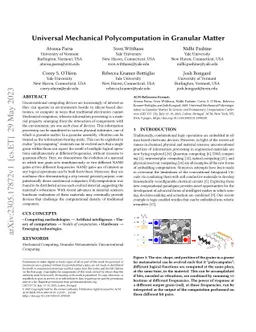 Universal Mechanical Polycomputation in Granular Matter