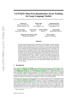 LLM-QAT: Data-Free Quantization Aware Training for Large Language Models