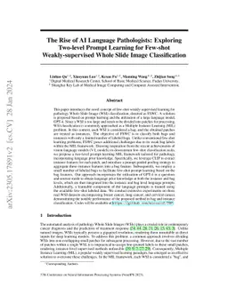 The Rise of AI Language Pathologists: Exploring Two-level Prompt
  Learning for Few-shot Weakly-supervised Whole Slide Image Classification