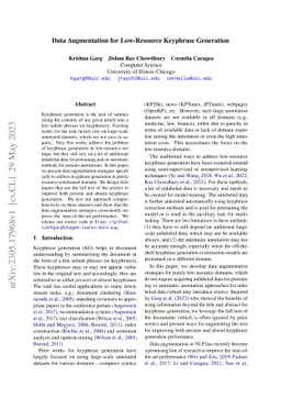 Data Augmentation for Low-Resource Keyphrase Generation