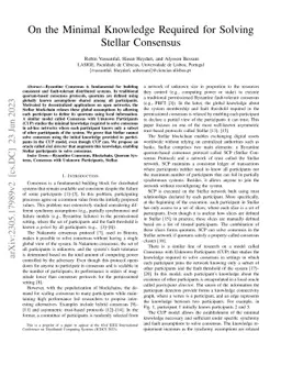 On the Minimal Knowledge Required for Solving Stellar Consensus