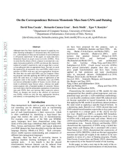 On the Correspondence Between Monotonic Max-Sum GNNs and Datalog